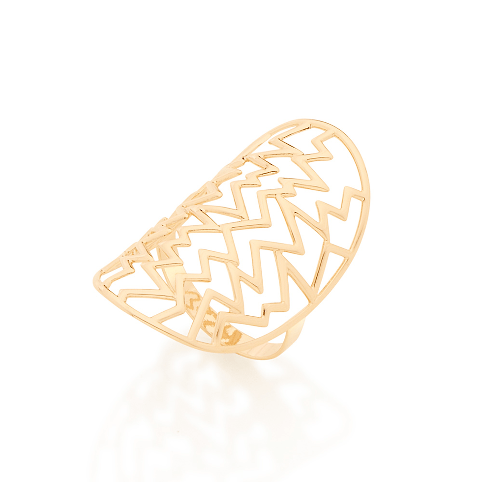 Anel Oval Detalhes Vazados Em Zig Zag rommanel 512627