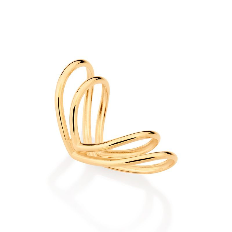 Brinco piercing de pressão folheado a ouro