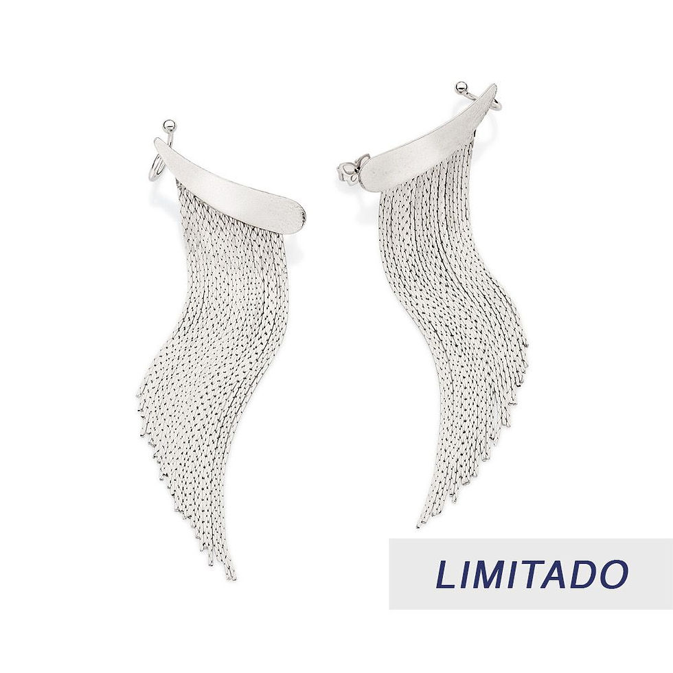 Brinco franja folheado a ouro ou à platina