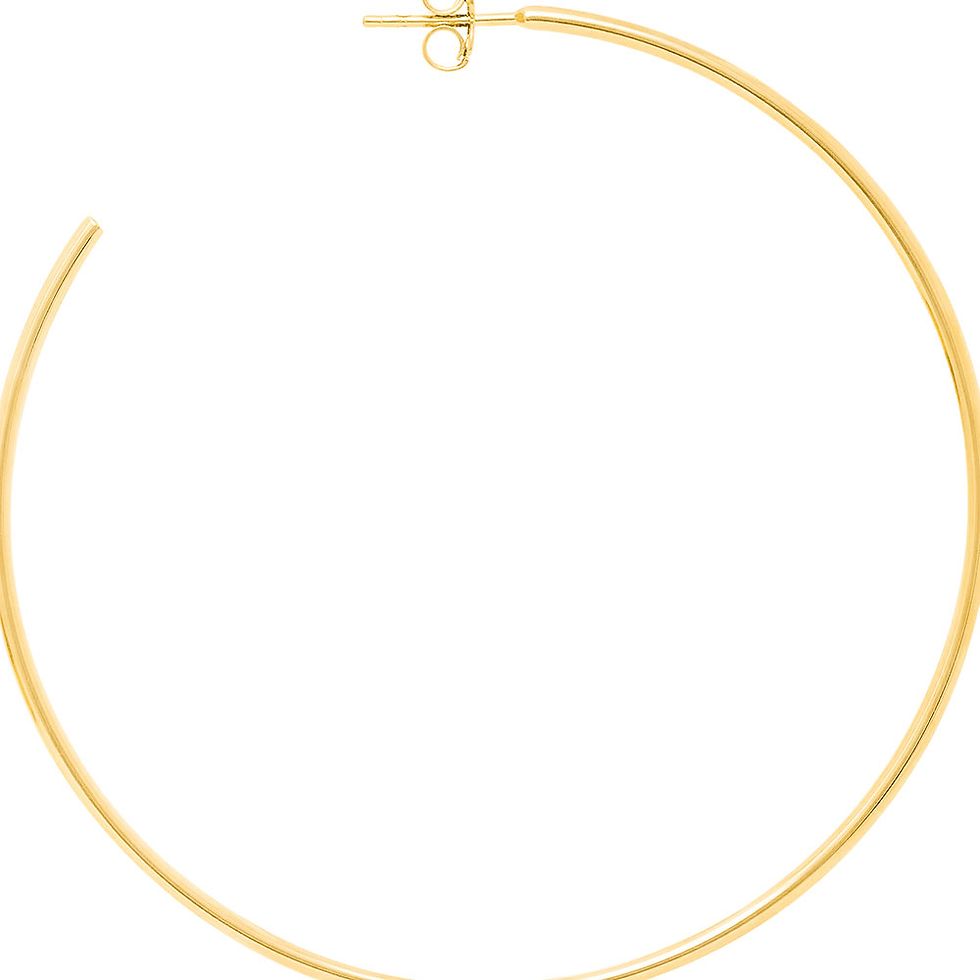 Brinco rommanel banhado ouro meia argola grande fina lisa 522257
