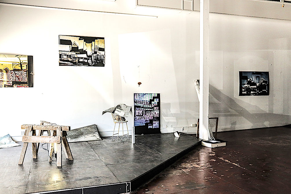 This installation is assembled from the artist's collections of found, discarded and constructed objects. The work considers how narratives from local, public and personal spaces overlap, collide and collapse during studio-based creative processes. The work leans into a playful materiality, and the more-than-human in relation to personal and urban spaces.