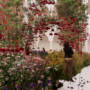Beds of flowers in the sky