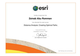 Distance Analysis Creating Optimal Paths Certificate