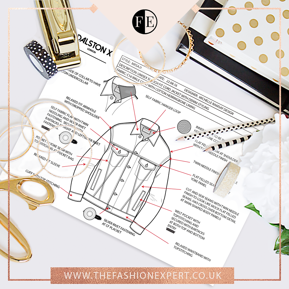 Professionally drawn fashion cads, tech packs and size specs