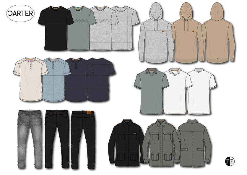 Rangeplan created for menswear collection by freelance fashion designer Michelle Ramsay.
