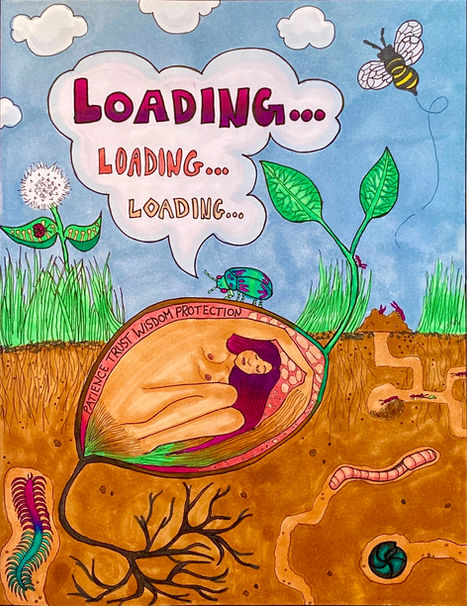 Free healing coloring page from Light Haven Studio - Sacred Waiting (Trust in Divine Timing)