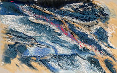 Matière II, 2021, Acrylique et laine brodée, 40 x 65 cm,
Jenna Martin Rossi