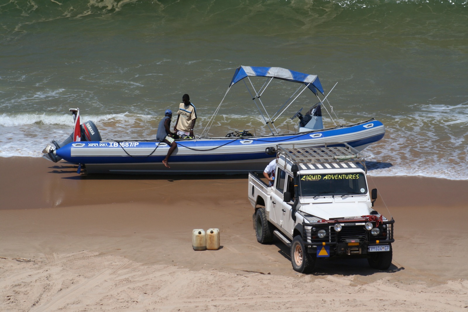 Rubber duck being launched off the beach on the KZN North Coast