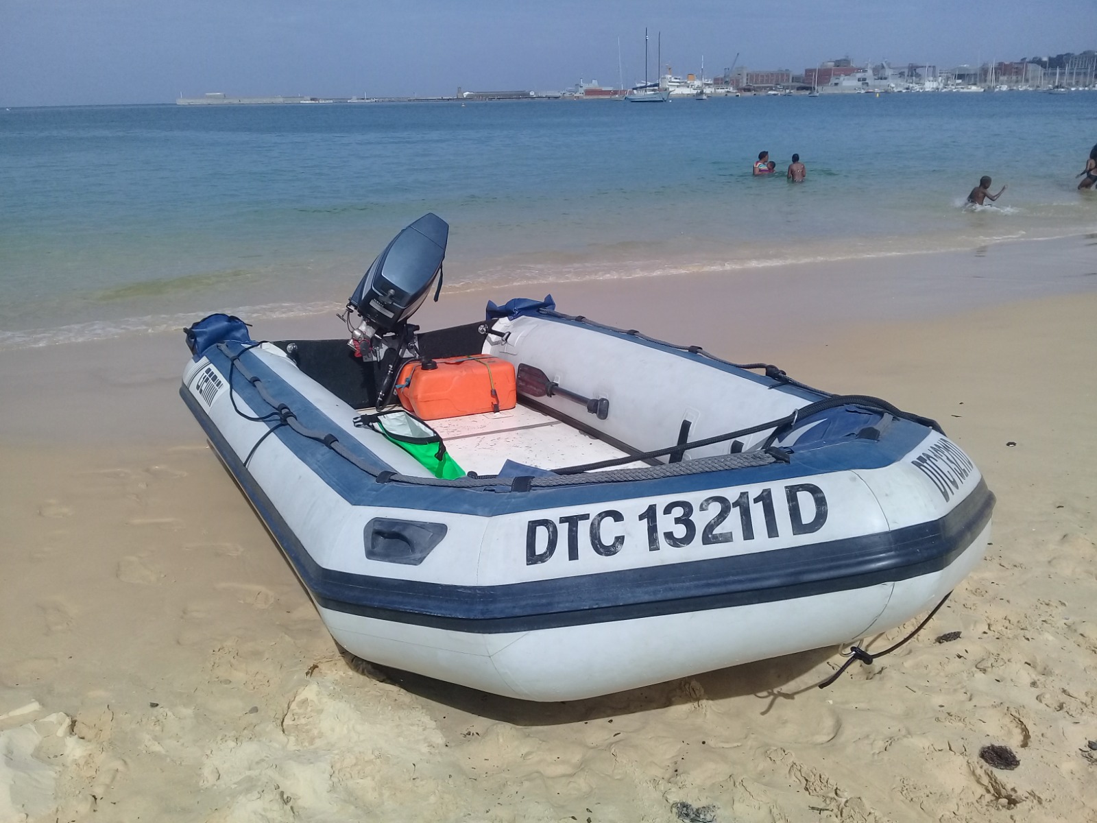 Repaired inflatable boat