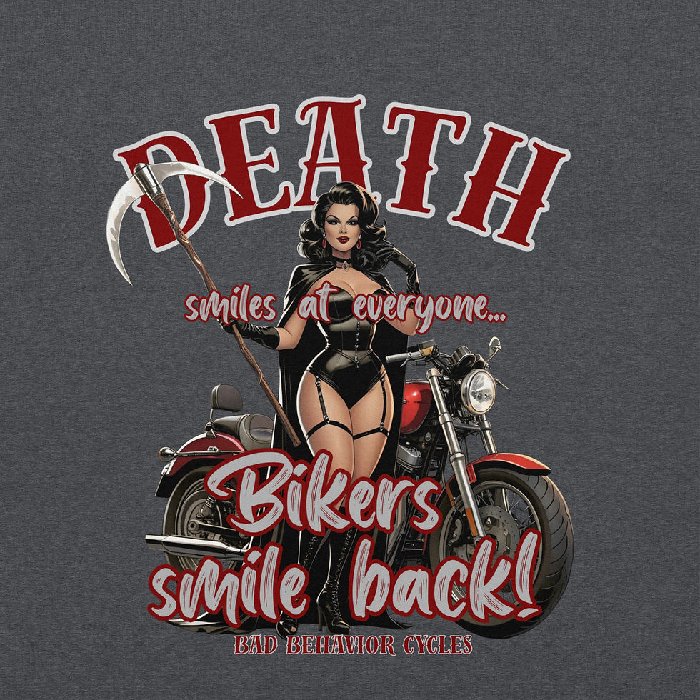 Thumbnail: Bad Behavior Death Smiles Unisex Heavyweight Hoodie