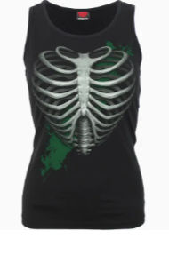 Thumbnail: Heart Ribs - Glow in the Dark - Racer Back Top Black