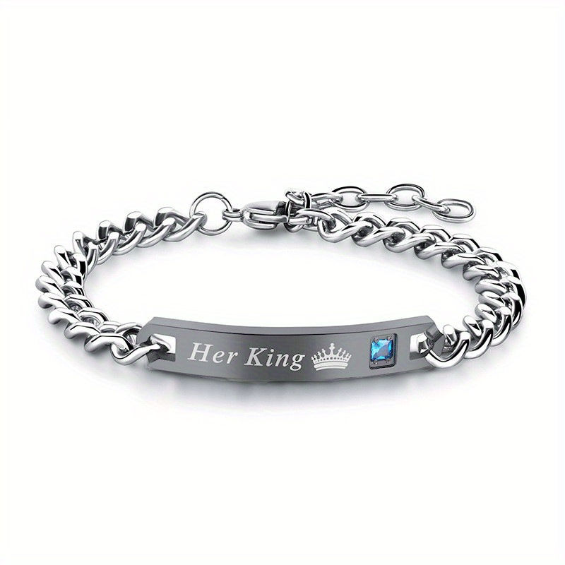 Thumbnail: 2pc Couples Bracelet set: Stainless Steel