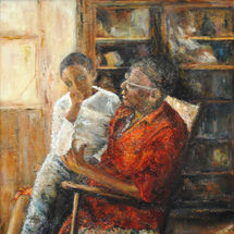 Grandmother's Love
20w" x 24"h
oil painting