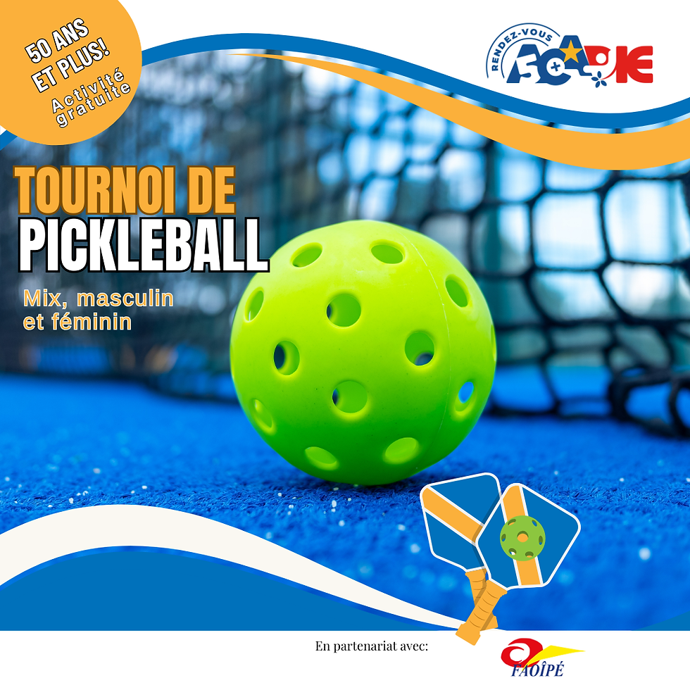 Tournoi de Pickleball 50+