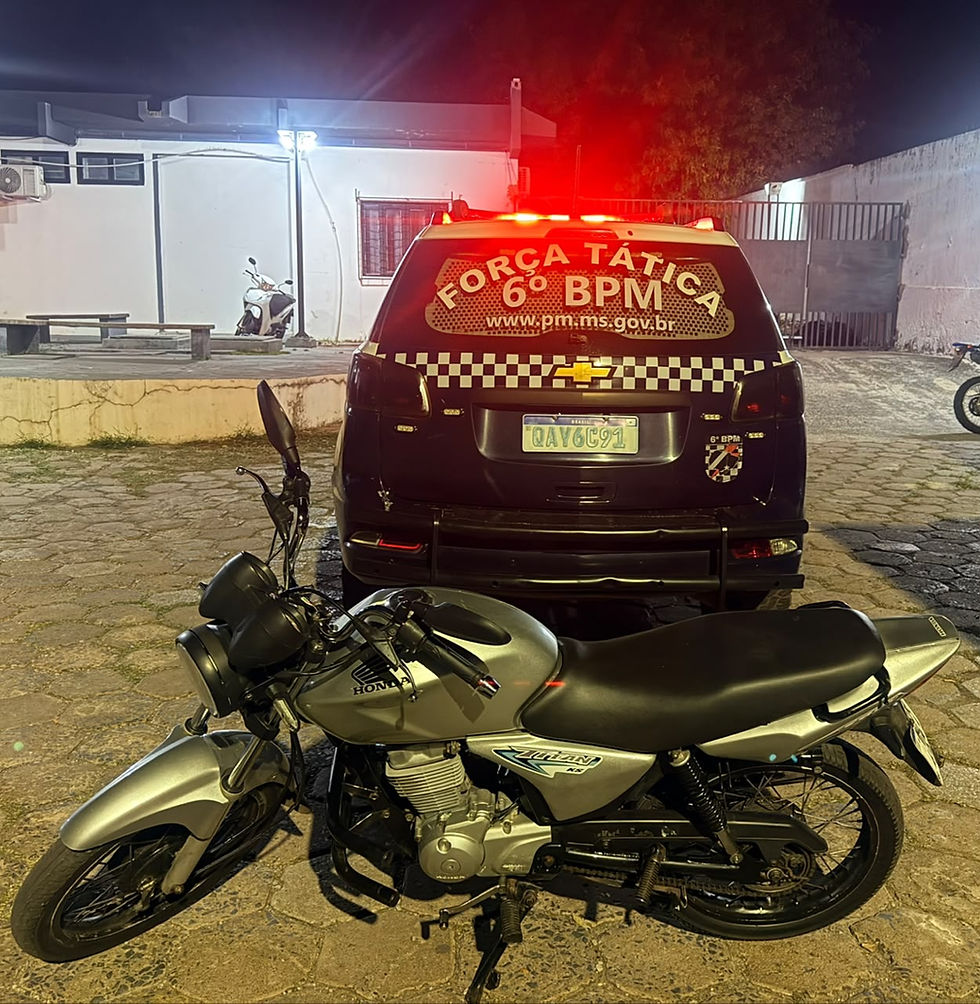 Apreensão de motocicleta com restrição criminal ocorre durante operação da PMMS em Corumbá