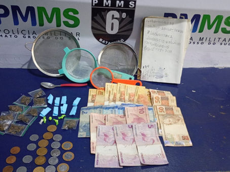 Homem é preso por tráfico no centro de Corumbá durante patrulhamento da PM