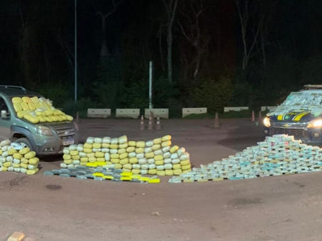 Quase meia tonelada de drogas é apreendida após perseguição na BR-262, em Corumbá