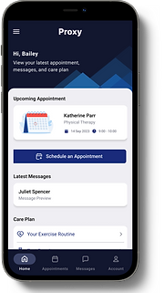 High-fidelity prototype of the Proxy app homepage