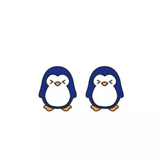 Boucles d'Oreilles Pingouin Bleu
