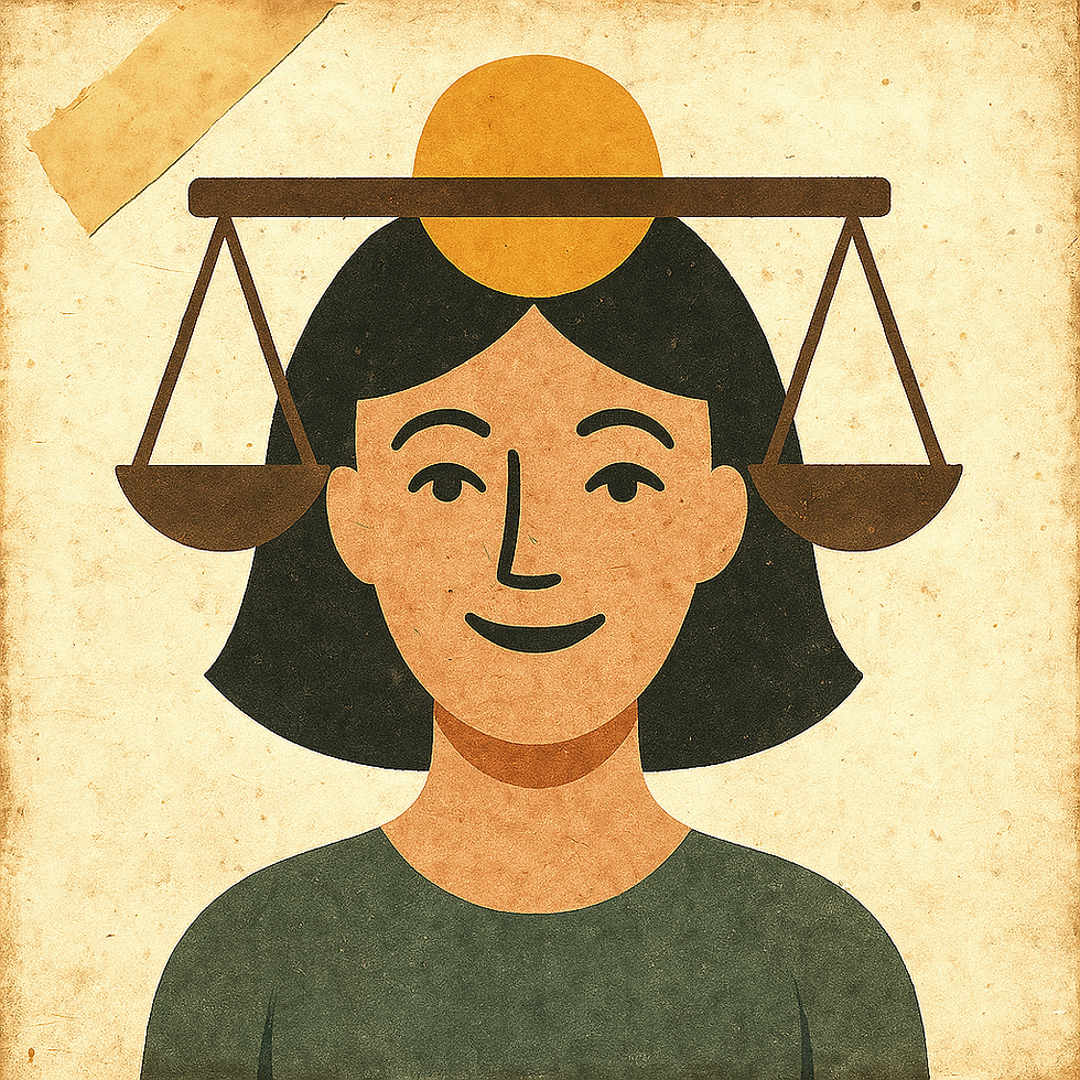 A person with scales signifying cognitive balance