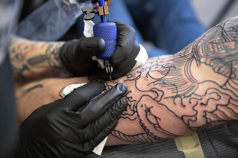 A person is getting a tattoo