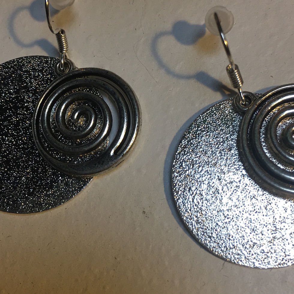 Miniature : Boucles d’oreilles Psychédéliques Cercles Argentées 