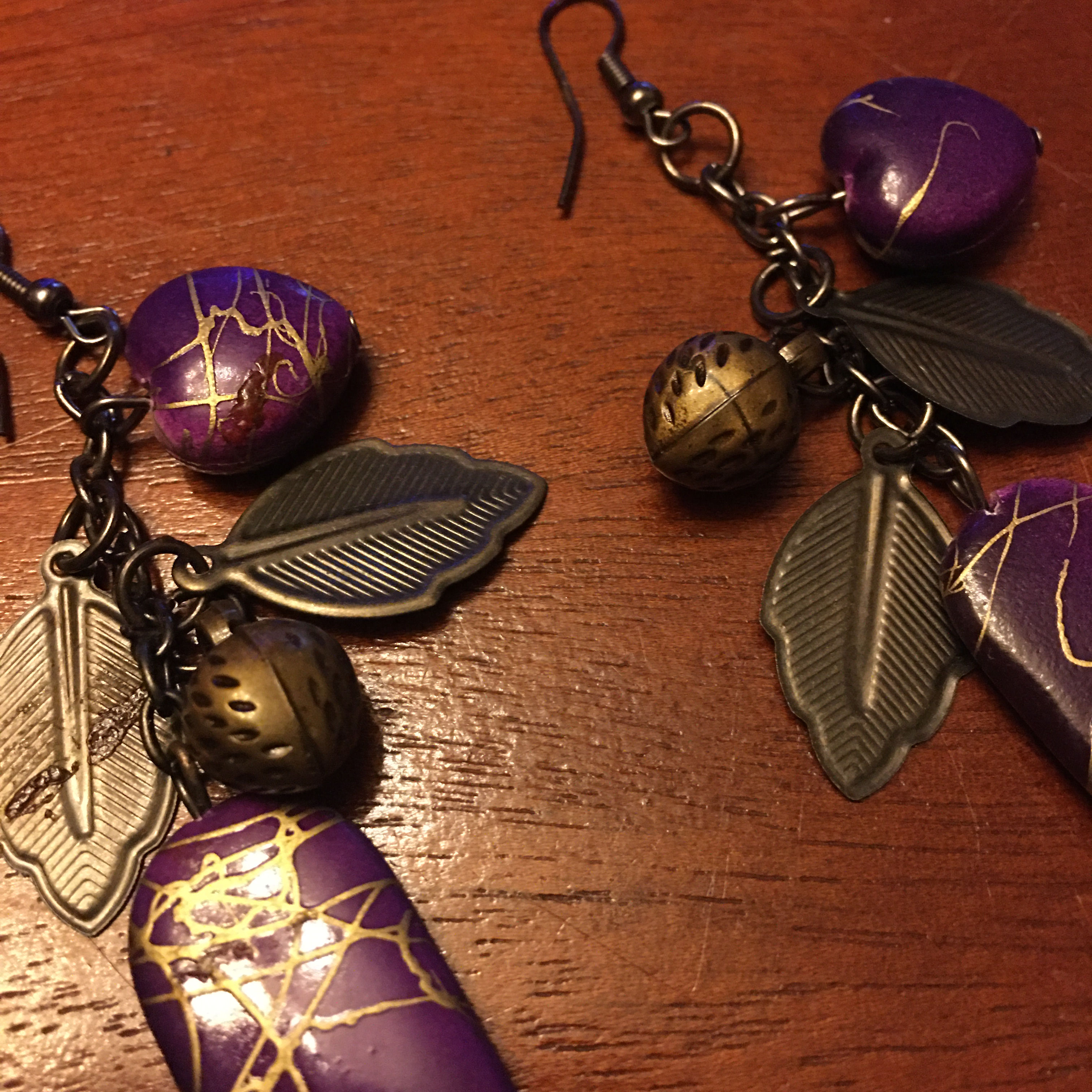 Boucles d'Oreilles Purple Leaf