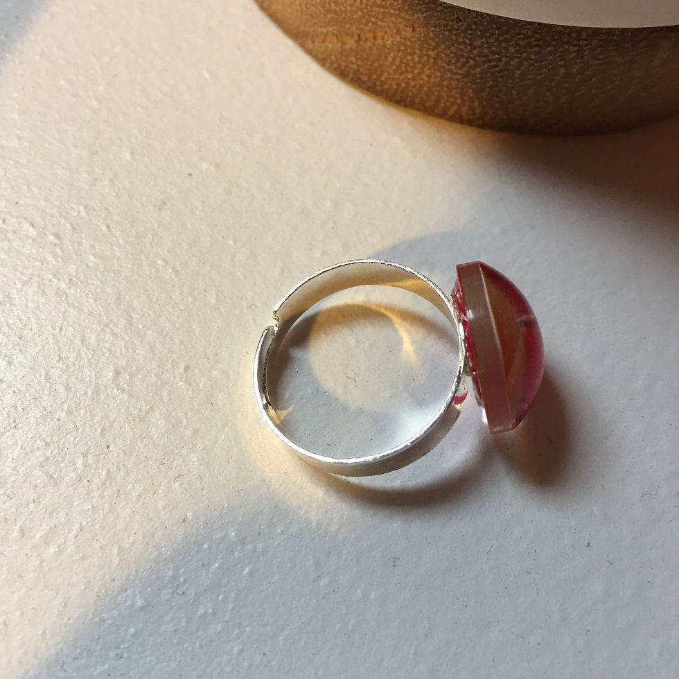 Miniature : Bague Glossy Rose/Bleue