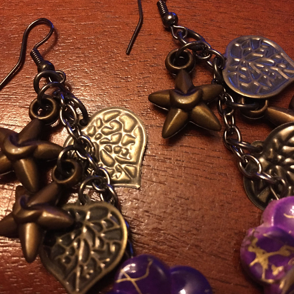 Miniature : Boucles d'Oreilles Purple Starfish
