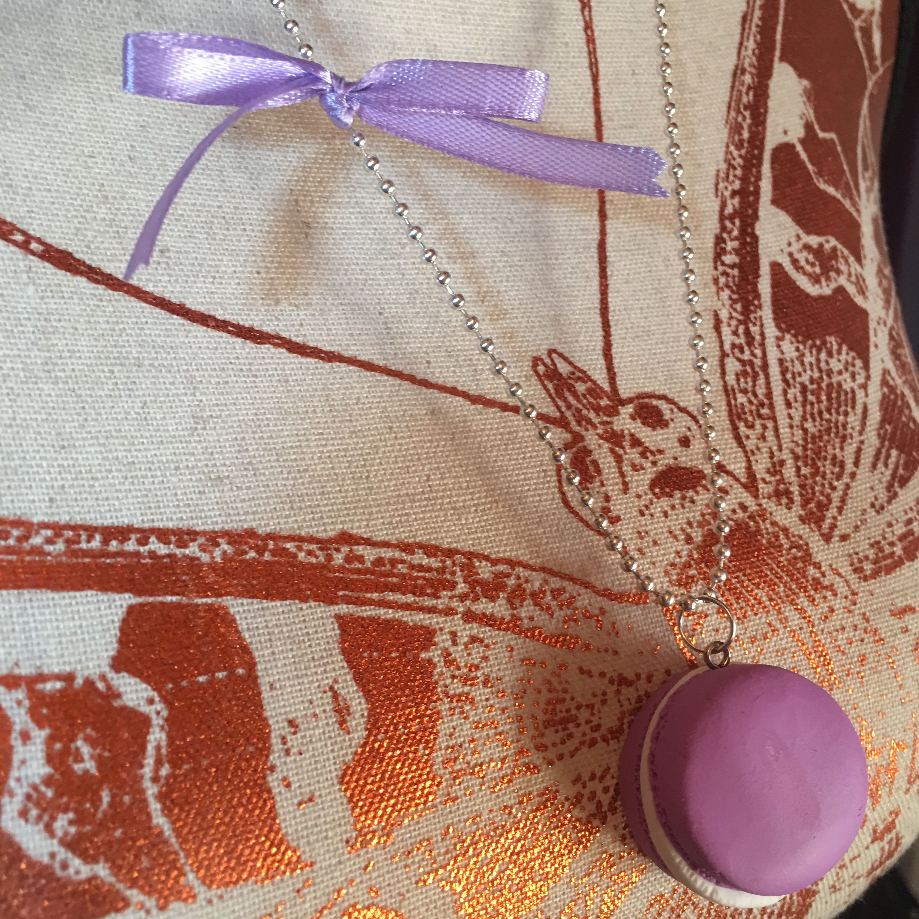 Collier Macaron Lilas Vanille