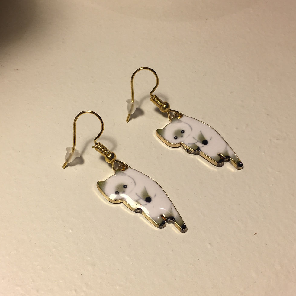 Miniature : Boucles d’Oreilles Chatons Blancs