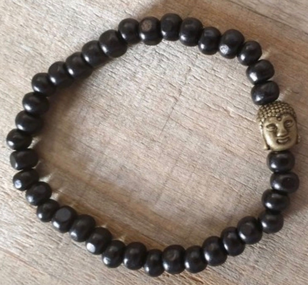 Miniature : Bracelet Noir Perles Bouddha