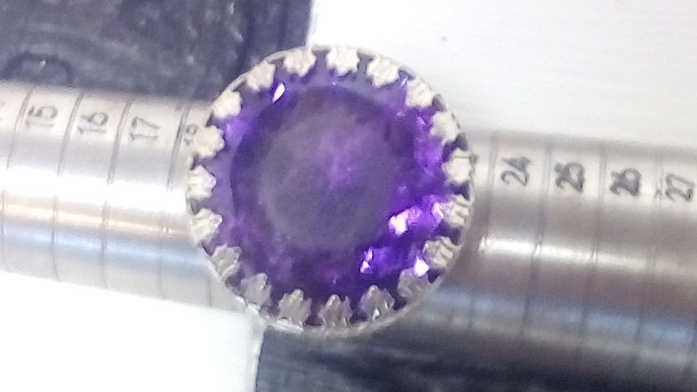 Thumbnail: Sterling Silver 20ct Purple Amethyst Ring