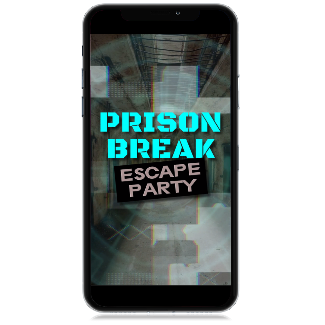 Prison Break escape room video invitation for dark edgy Alcatraz style escape games, jailbreak party or mystery puzzle party