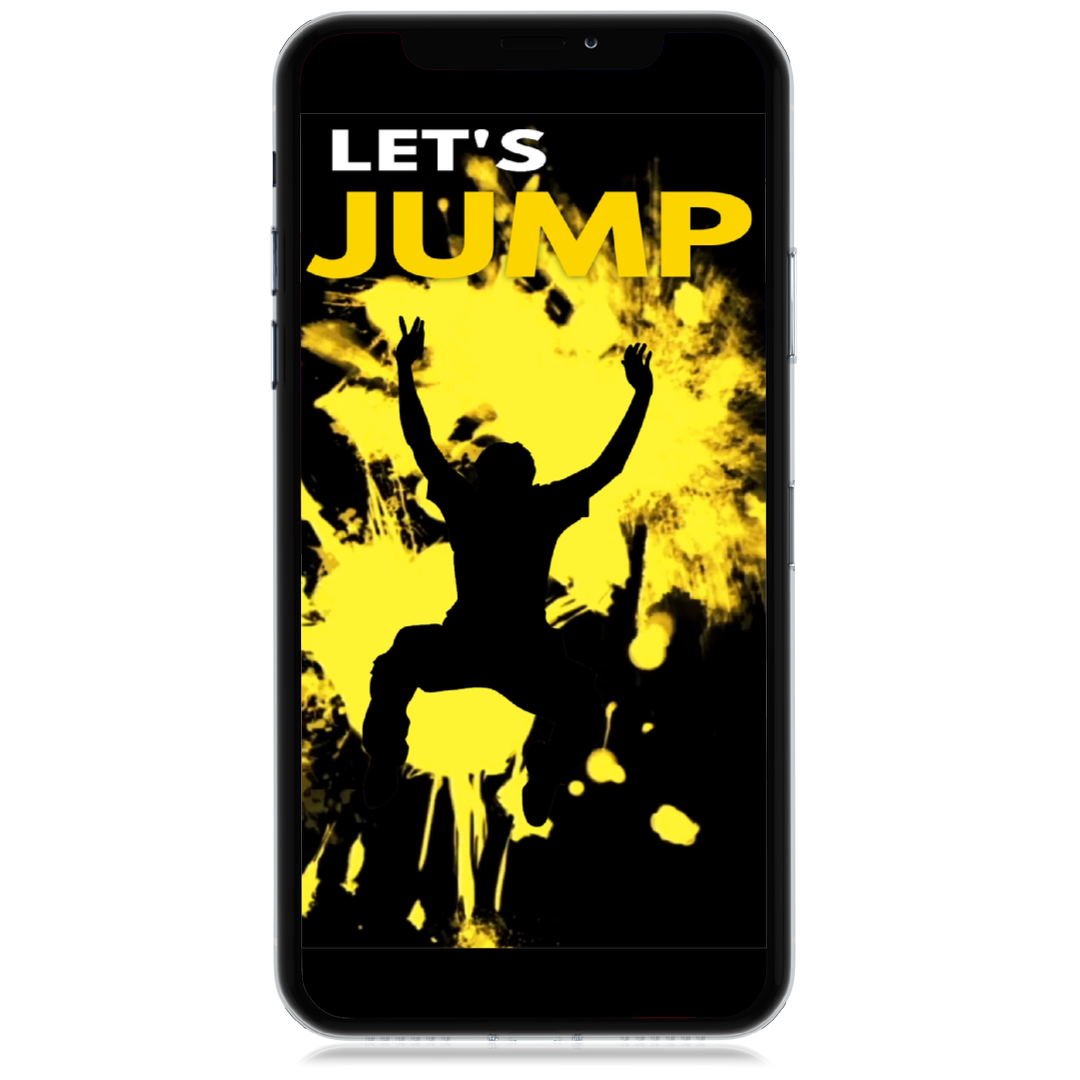 Trampoline party video invitation with colorful paint splats, personalized for boys birthday party, jumping kid silhouettes