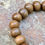 Thumbnail: Natural Wood Beads + Black Onyx Gemstone w Silver Spacers