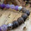 Thumbnail: Purple Dragon Vein Agate + Coffee Jasper w Silver Bali Charm + Spacers.