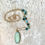 Thumbnail: Light Green Agate Pendant w Moss Agate Gemstones + Iridescent Crystals on Gold C