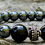 Thumbnail: Hematite + Black Onyx Gemstones w Silver Spacer