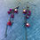 Thumbnail: Raspberry Crystal Earrings on Gunmetal Chain + Hooks