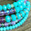 Thumbnail: Memory Wire Wrap Bracelet w Amethyst + Agate Gemstones, Glass Beads + Patina Cha
