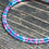 Thumbnail: Memory Wire Wrap Bracelet w Blue + Purple Assorted Seed Beads + Swarovski Crysta