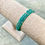 Thumbnail: Memory Wire Wrap Bracelet w Emerald + Silver Colour Glass Beads + Swarovski Crys