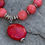 Thumbnail: Pink Quartzite + Red Coral Gemstones + Charm w Silver Spacers