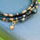 Thumbnail: Memory Wire Wrap Bracelet w Black + Gold Seed Beads + Black Onyx Gemstone