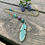 Thumbnail: Agate Gemstones w Patina Feather Pendant on Antique Gold Chain
