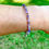 Thumbnail: Swarovski Crystals Memory Wire Bracelet w Silver Heart Charm