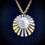 Thumbnail: Mother of Pearl Round Pendant Necklace on Silver Chain