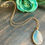 Thumbnail: Blue Agate Gemstone Pendant Necklace on Gold Chain