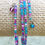 Thumbnail: Memory Wire Wrap Bracelet w Mermaid Colour Seed Beads + Swarovski Crystals